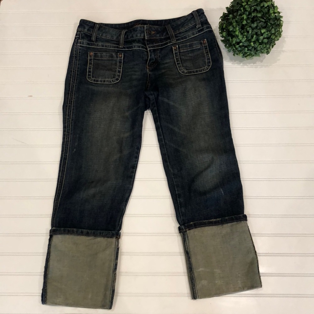 Younique Cuffed Capri Jeans Wide Cuff Trendy